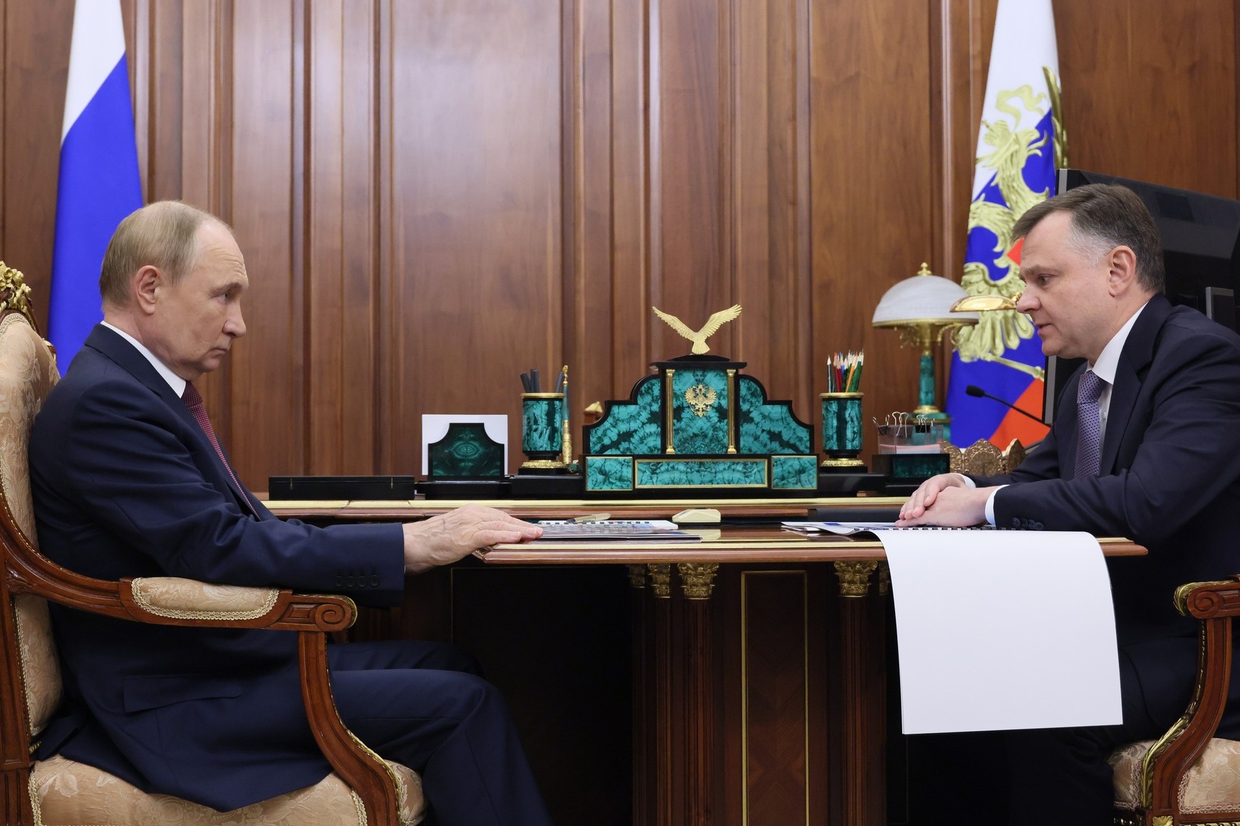 Встреча Президента Российской Федерации В.В.Путина с врио губернатора Ростовской области Ю.Б.Слюсарем