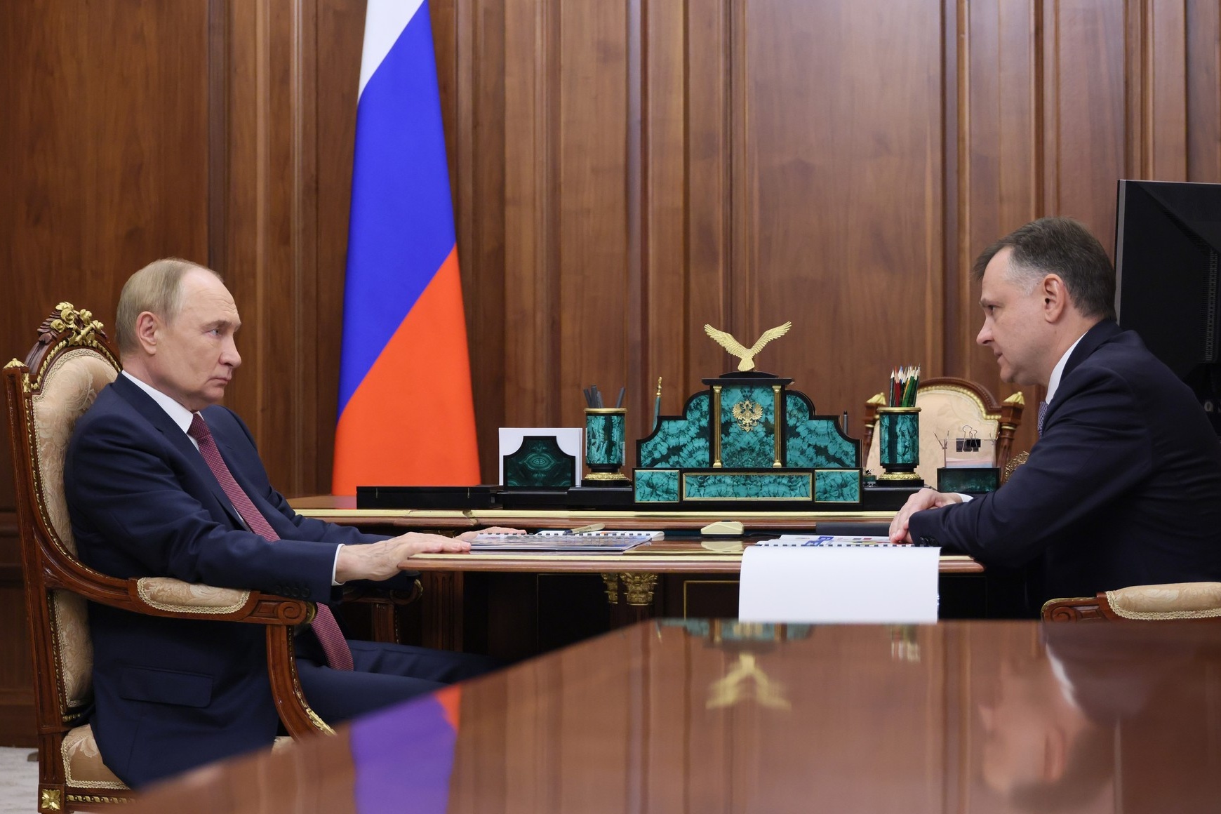 Встреча Президента Российской Федерации В.В.Путина с врио губернатора Ростовской области Ю.Б.Слюсарем
