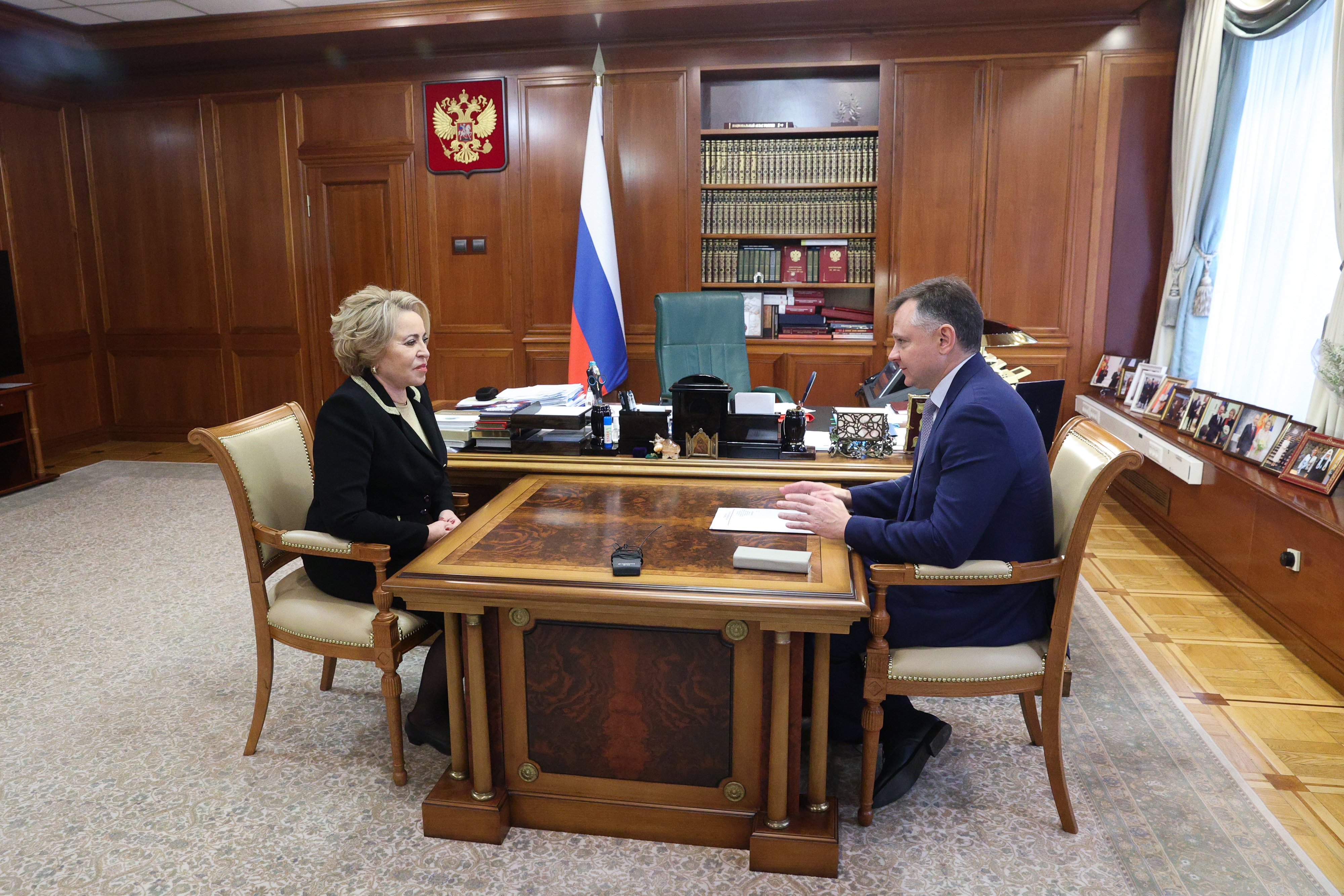Встреча губернатора Ростовской области Ю.Б.Слюсаря с Председателем Совета Федерации Федерального Собрания Российской Федерации В.И.Матвиенко